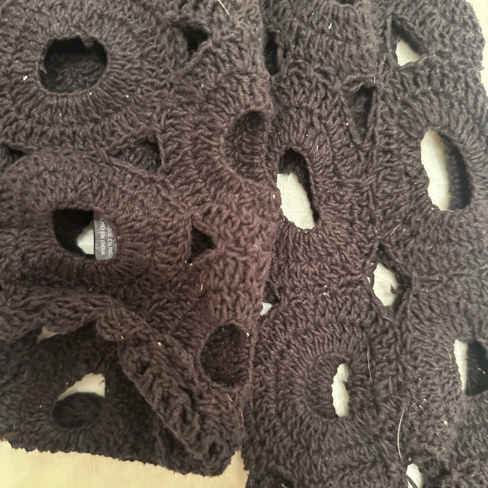 Anthropologie Maeve Cut-Out Crochet Topper in Black - Picture 7 of 7
